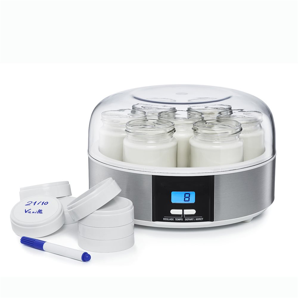 Yaourtière électrique programmable 7 pots + kit yaourts à boire - Tom Press