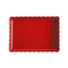 Plat à tarte rectangulaire Emile Henry en céramique rouge Grand Cru