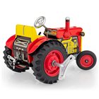 Tracteur ZETOR rouge jouet mécanique miniature 1:25 en tôle de fer blanc fabriqué en Europe